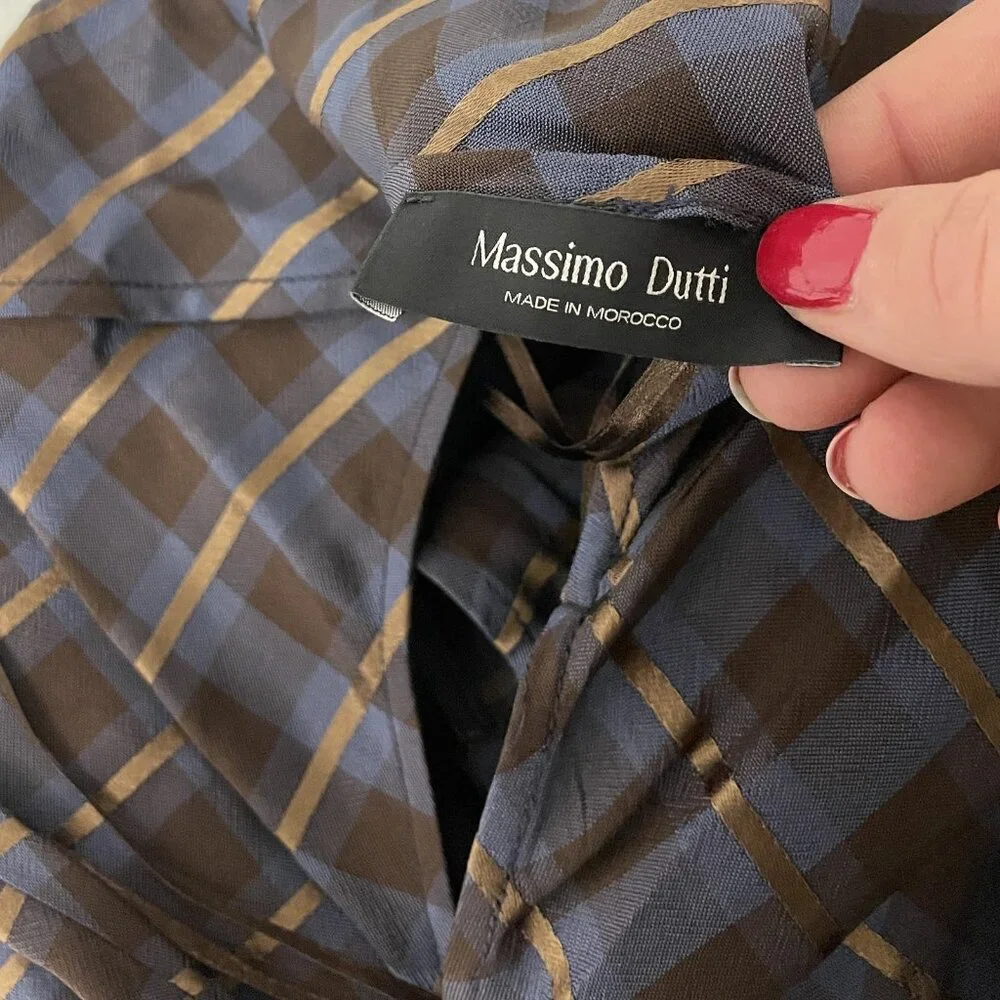 Massimo Dutti Womens Dress EU 38
US 6 Plaid Halter Neck Blue Brown NWT - Picture 10 of 15